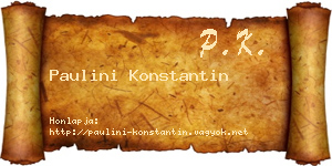 Paulini Konstantin névjegykártya